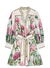 Alice + Olivia Stretch-Cotton Floral Cora Mini Dress Size - L