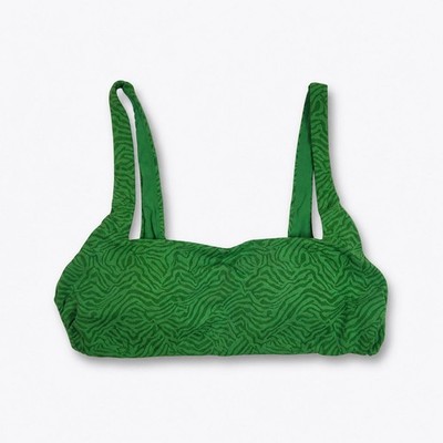 Andie Swim The Rye Top Womens Medium Green Zebra Jacquard Holly Adjustable Strap