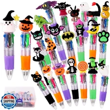 Vellibring 24PCS Halloween Multicolor Ballpoint Pens 4 Colors in 1 Retractabl