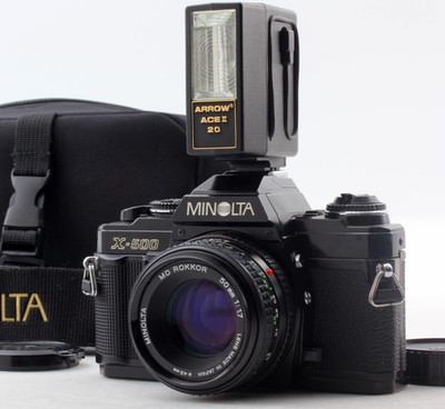 [MINT] Minolta X-500 35mm SLR Film Camera MD Rokkor 50mm f/1.7 Lens From JAPAN