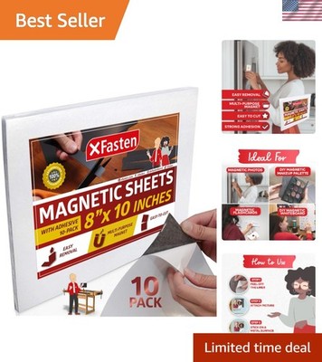Professional Grade Flexible Magnetic Sheets 8x10 Inch - Heavy Duty Adhesive