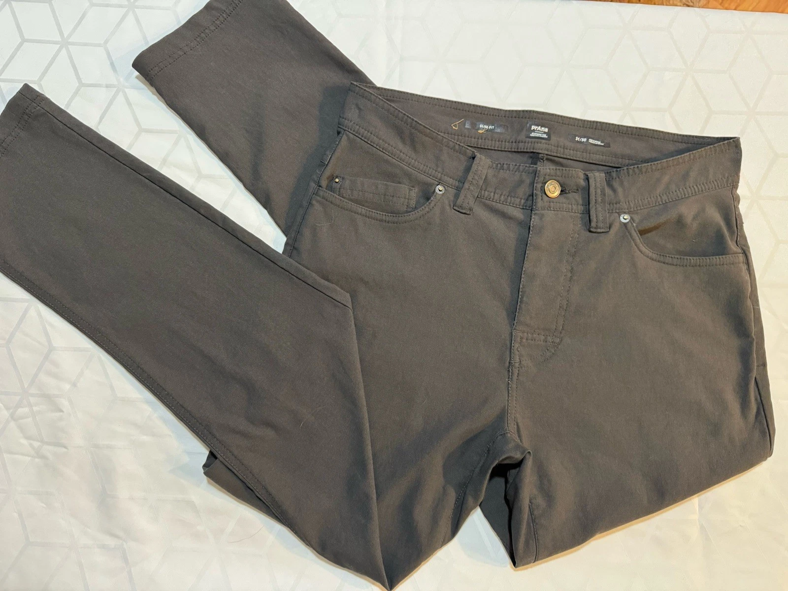 PRANA SLIM FIT MEN'S DARK GRAY PANTS SZ 31x30 HIKING OUTDOORS