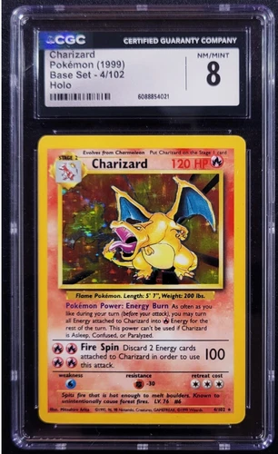 CHARIZARD 4/102 BASE SET HOLO - PSA 8 equivalent grade