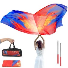 2 Set 67" x 43.3" Praise Worship Flags with Flexible Rod Consuming Fire Worsh...