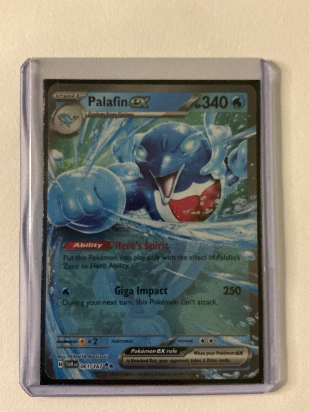 Palafin ex - 061/167 - Pokemon Twilight Masquerade Double Ultra Rare NM