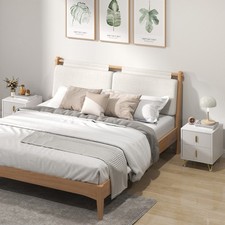 Set of 2 Small Chest of Drawers, 2-Drawer Dresser with Handles Living Room White