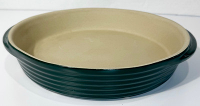 The Pampered Chef Stoneware Pie Plate 11 Inch Green Family Heritage Deep Dish US
