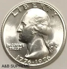1976 S WASHINGTON QUARTER 40% SILVER GEM BU BICENTENNIEL