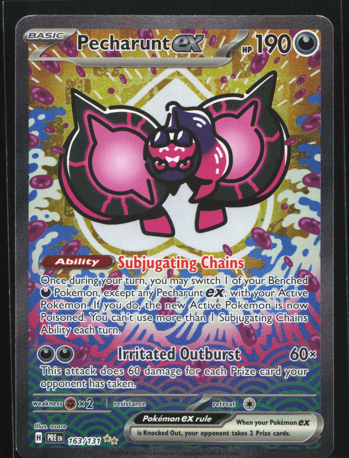 Pecharunt ex 163/131 Prismatic Evolutions Special Illustration Rare Pokemon Card