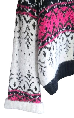 Anthropologie Pilcro Fuzzy Sweater Women's V Neck Printed Popover Mettalic NWT - Picture 4 of 9