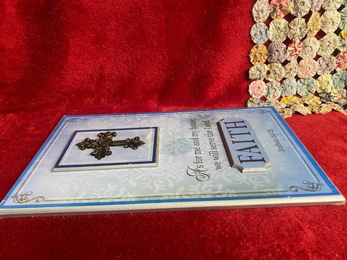 Vtg Religious Sign Faith with Metallic Cross & "Serve The Lord" Jeremiah 29:11 - Picture 5 of 5