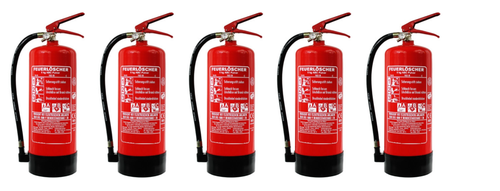 Lot De 5 Extincteurs 6KG ABC Poudre - Pression Permanente - 34A = 10LE - Neufs - Sécurité Incendie