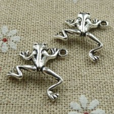 Free Ship 100 pcs tibetan silver frog charms 19x17mm L-468
