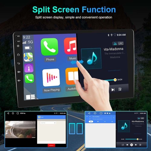 Autoradio 9/10.1" Android13 Carplay GPS Navi WiFi Lettore MP5 Radio Doppio 2Din - Foto 10 di 23
