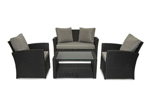 Rattan Outdoor Garden Furniture 4 Piece Sofa Table Wicker Set Conservatory Patio - Picture 1 of 26