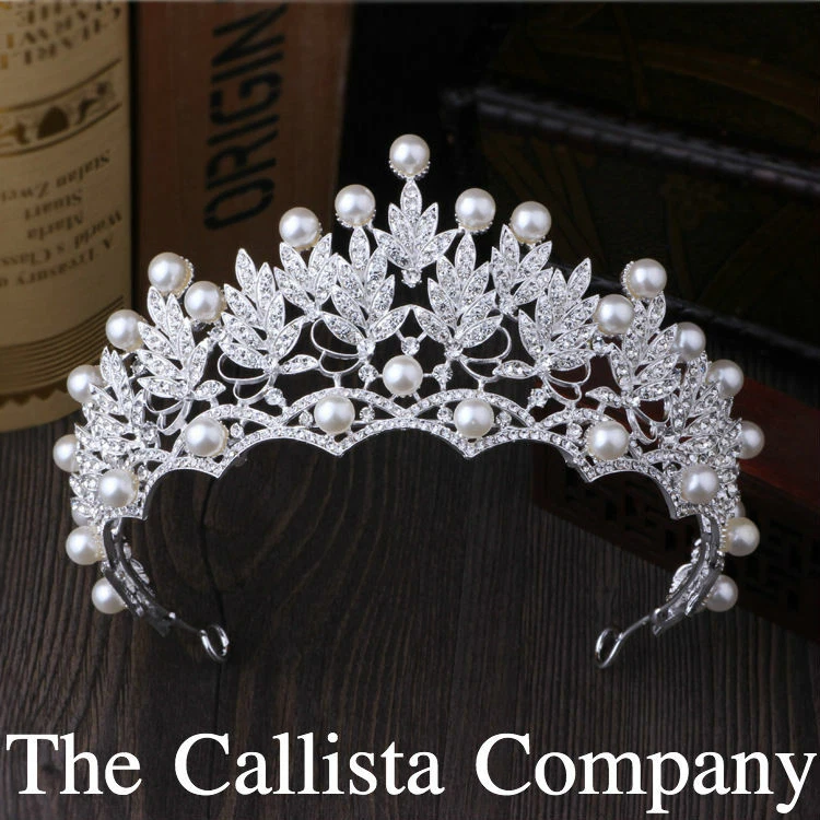 THE CALLISTA COMPANY, TIARA GENUINO CRISTAL DE IMITACIÓN AUSTRIACO Y PERLA (PLATA) Foto 3 de 4