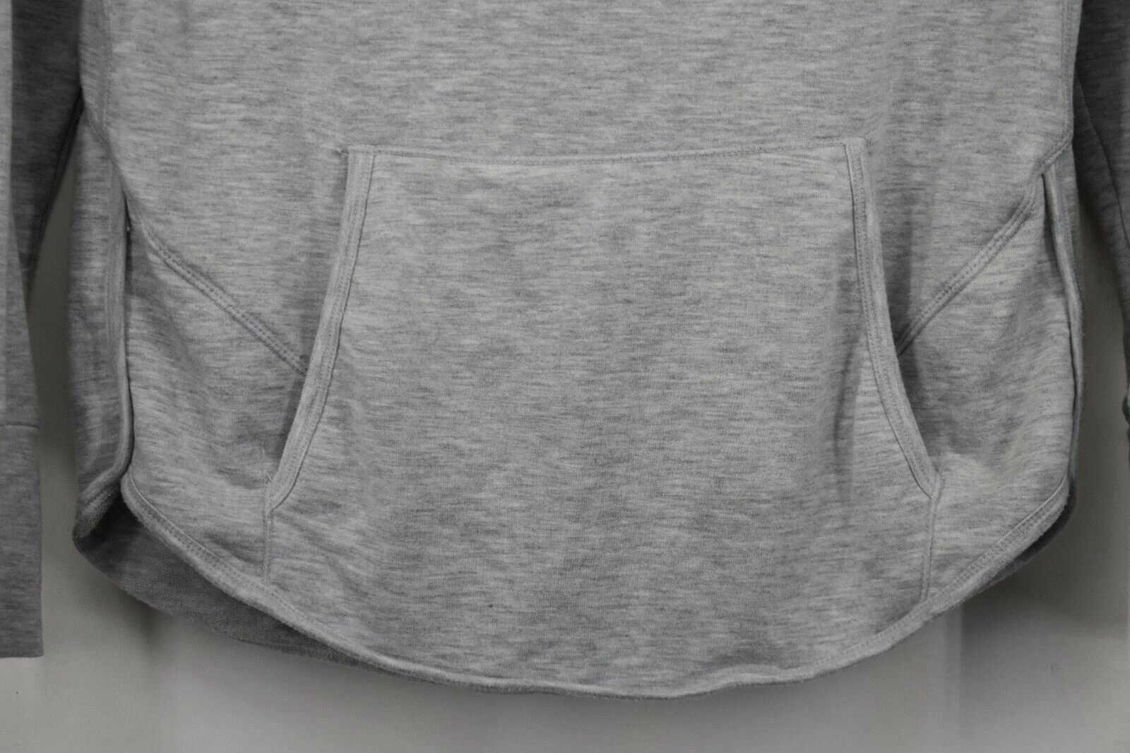 yogalicious mock ribbed sleeve kangaroo pocket pullover sweatshirt
