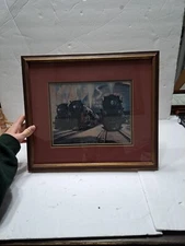 New York Central Lines Locomotives Oak Framed Print "Thoroughbreds". 