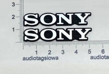 Sony  Speaker Grill Badges Pair Custom Made Incised Laminated Plastic