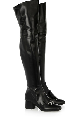 $1900 GUCCI LILLIAN SEXY AMAZING OTK HORSEBIT MID HEEL BOOTS EU 37