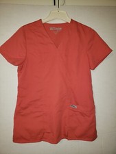 Grey's Anatomy by BARCO Women's V-Neck Short Sleeve Apricot Scrub Top Size Small