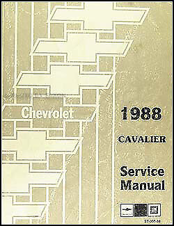 1988 Chevy Cavalier Shop Manual 88 Chevrolet Repair Service Original VL RS Z24 - Foto 1 di 2