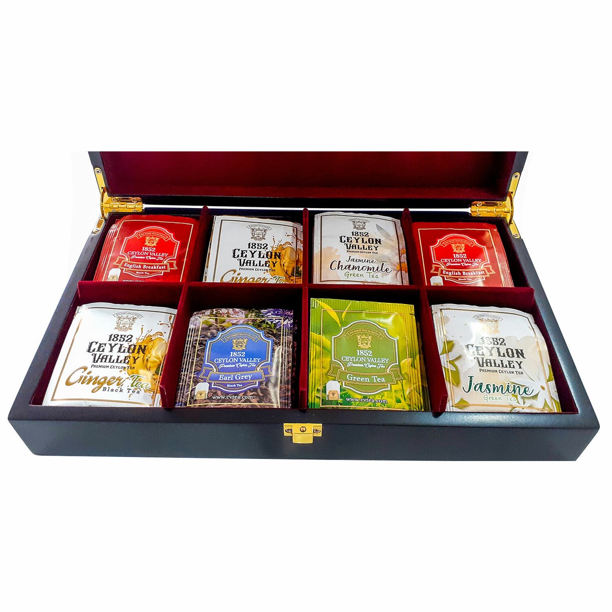 Ceylon Variety Gift Pack 8 Tea Flavors. 64 Enveloped Tea Bags in