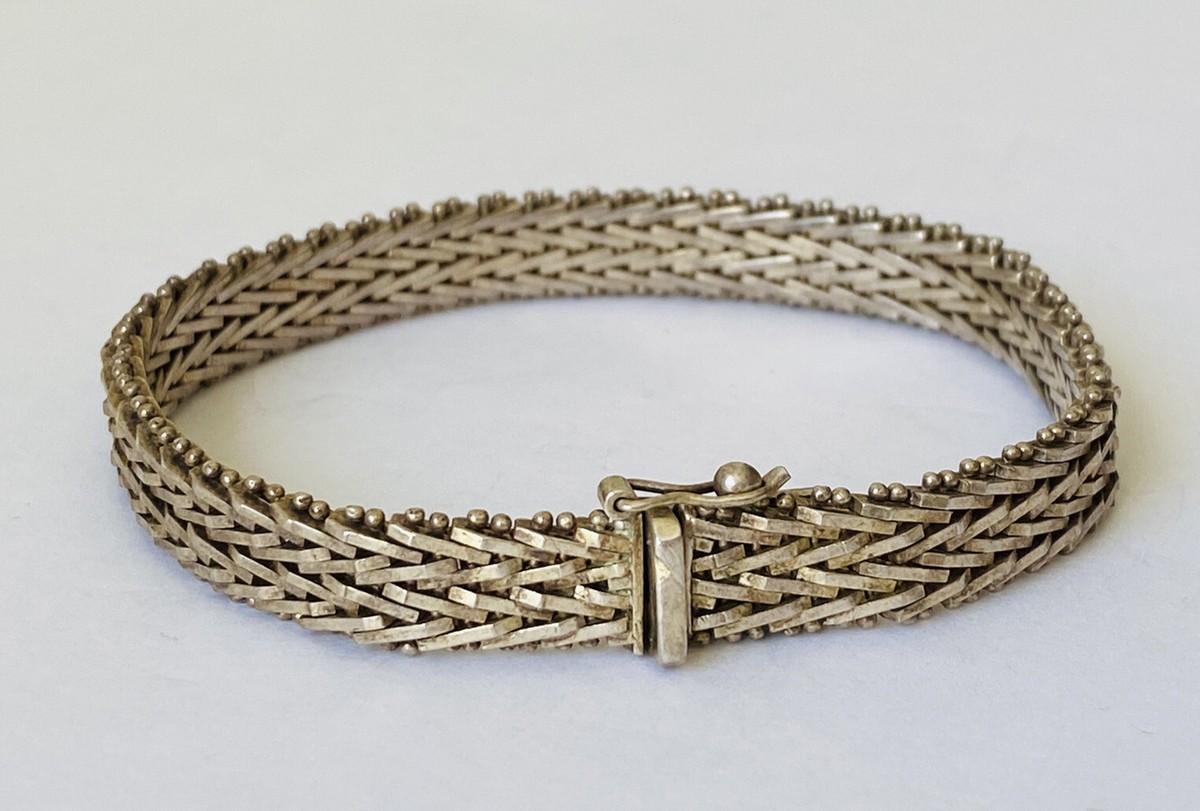 Vintage Sterling Silver Taxco Mexico MV-43 Chevron Link