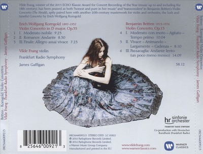 VILDE FRANG BRITTEN, KORNGOLD: VIOLIN CONCERTOS NEW CD