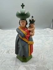 ALTE VINTAGE HEILIGENFIGUR HOLZ HEILIGE MARIA JESUS NACH ANTIKEM VORBILD