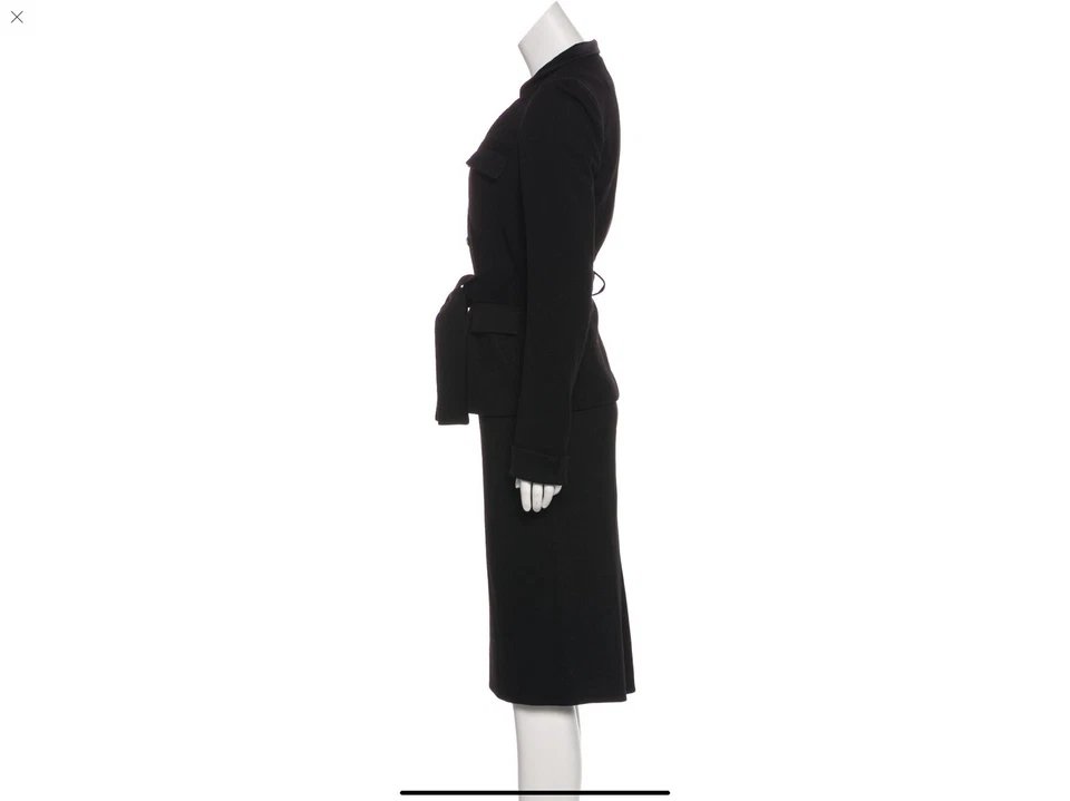 Traje Chaqueta y Falda con Cinturón Diane von Furstenberg, Negro, Talla S US4 Foto 3 de 4