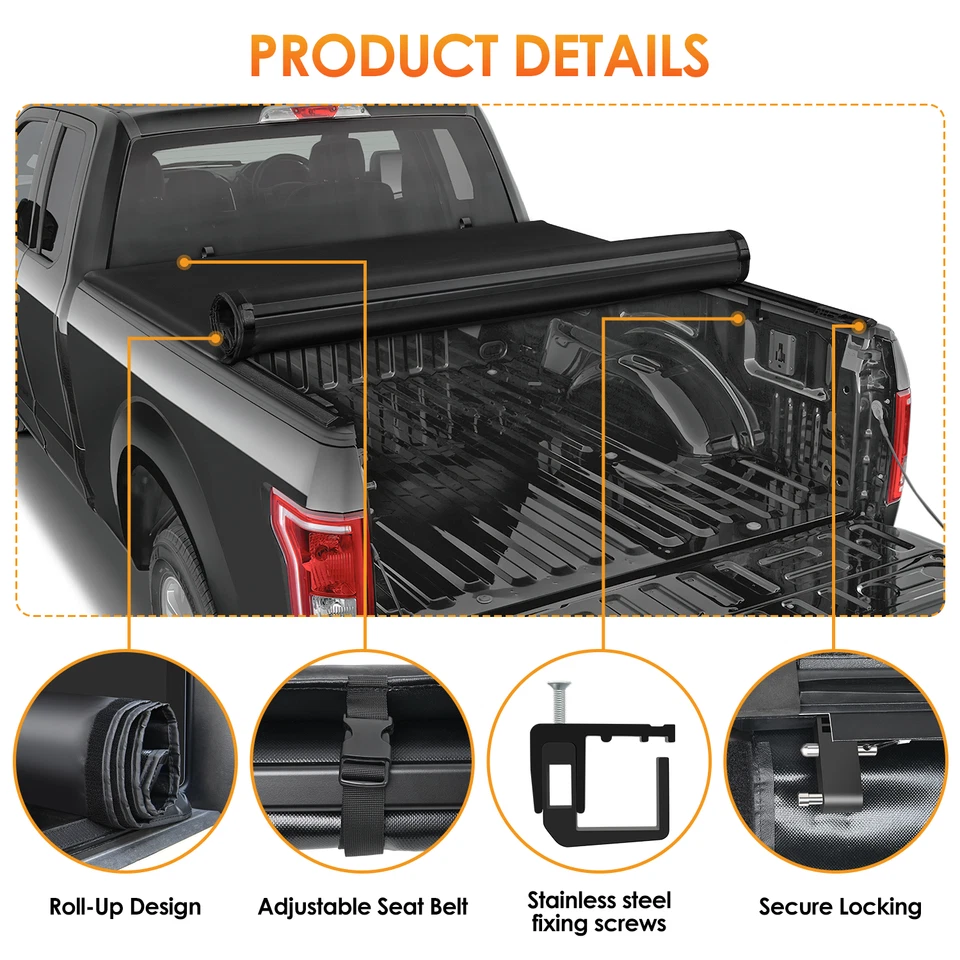 Nilight 6.6ft Truck Bed Cover for Chevy Silverado 1500/GMC Sierra1500 2014-2018 Foto 2 de 4