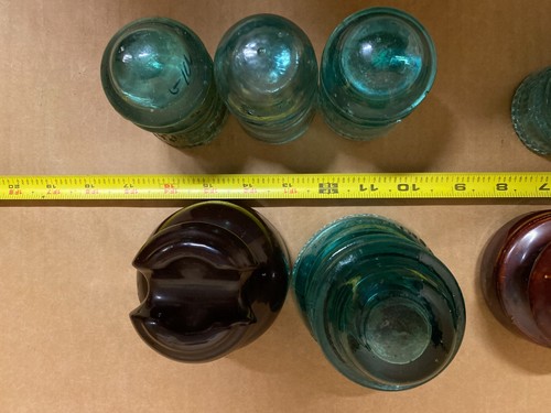 Glass Insulators Hemingray 42 And Armstrong Multicolor Lot of 12 - Picture 19 of 24