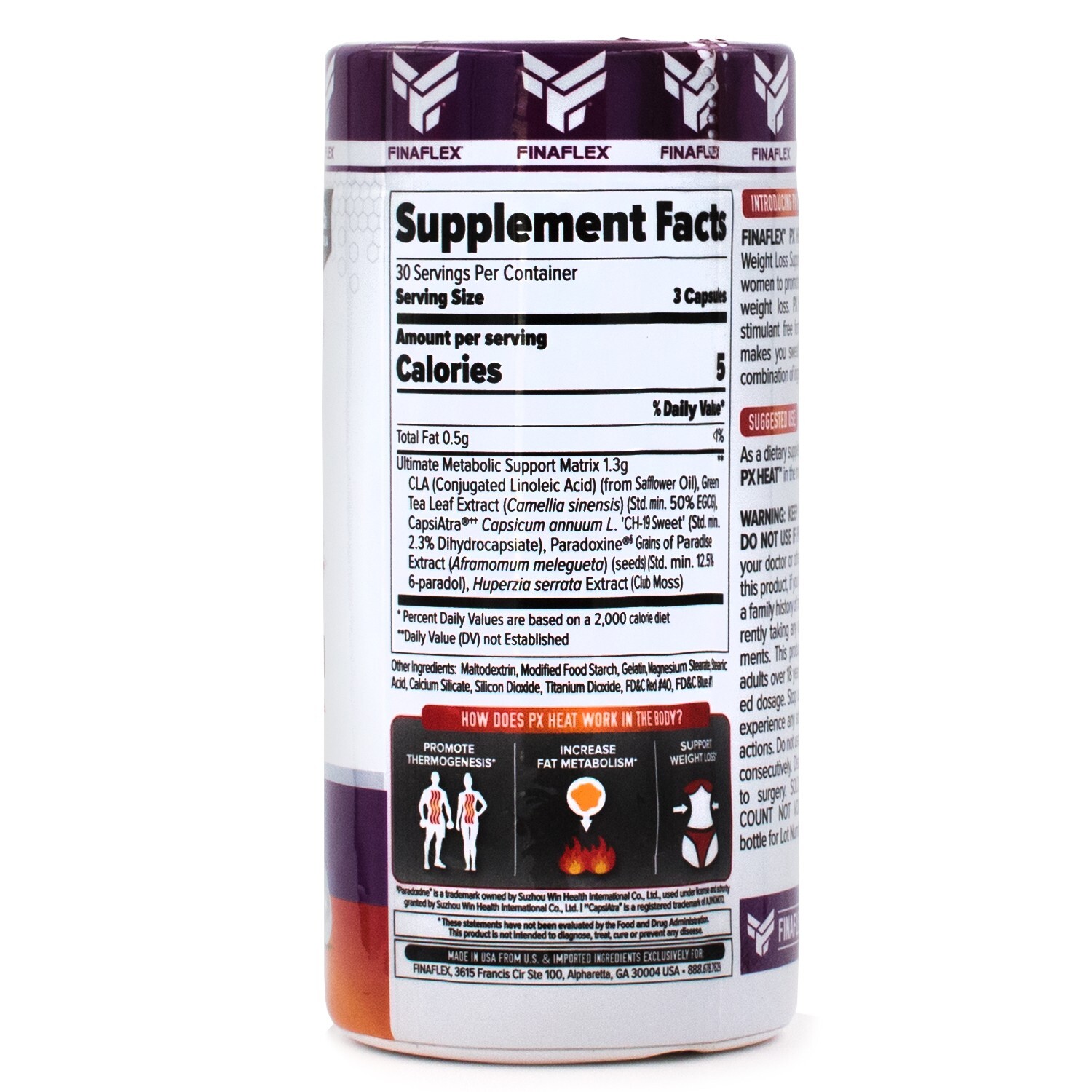 Finaflex PX Heat 90 Capsules Pro Xanthine Non Stimulant Thermogenic eBay