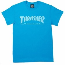 Thrasher Magazine SKATE MAG LOGO Skateboard T Shirt SAPPHIRE