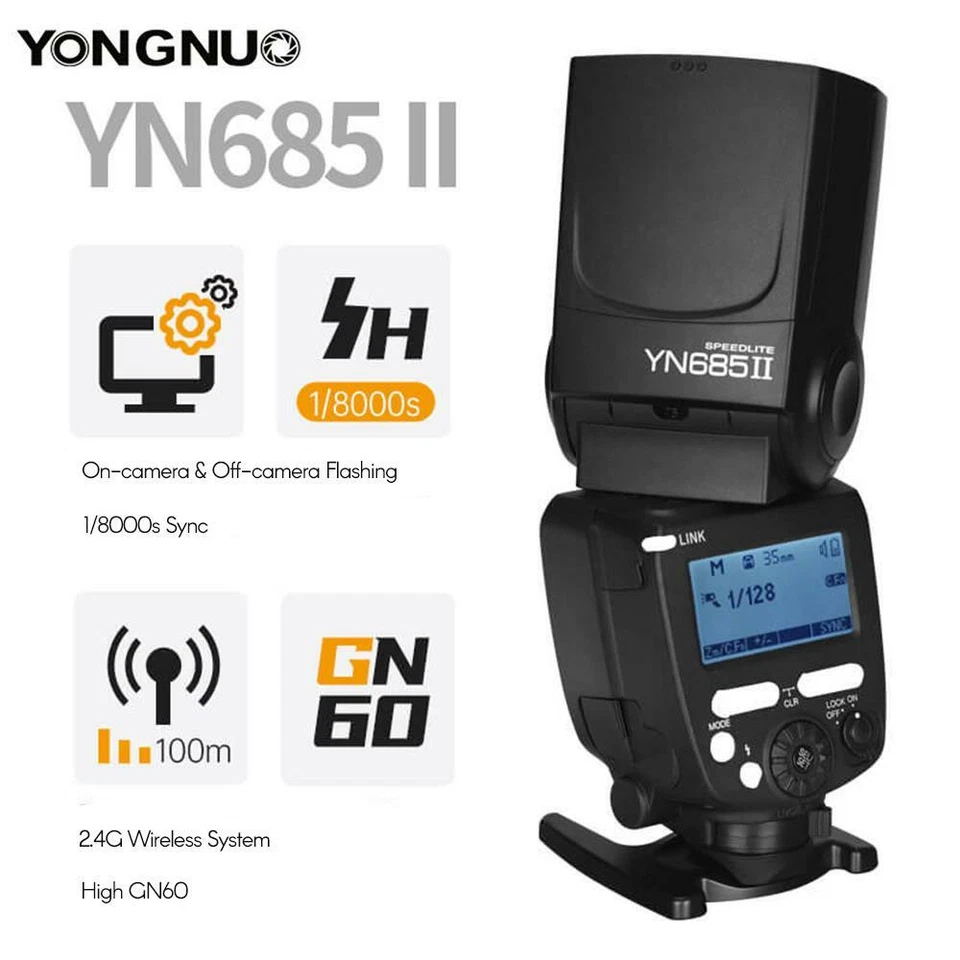 Беспроводная вспышка Yongnuo YN685II YN685 II 2.4G HSS TTL Speedlite для фотоаппаратов Canon - Изображение 2 из 4