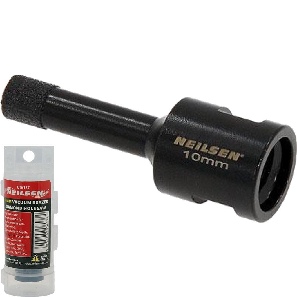 Neilsen 10mm Porcelain Tile Ceramic Stone Diamond Hole Saw Drill Bit M14 Grinder