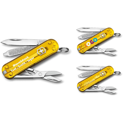 Victorinox Classic SD Tuscan Sun personalisiert mit Name 0.6223.T81G gelb