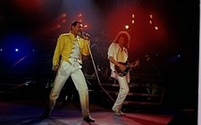 Queen Freddie Mercury Transparency Brian May On Stage Promo Circa Mid 80s