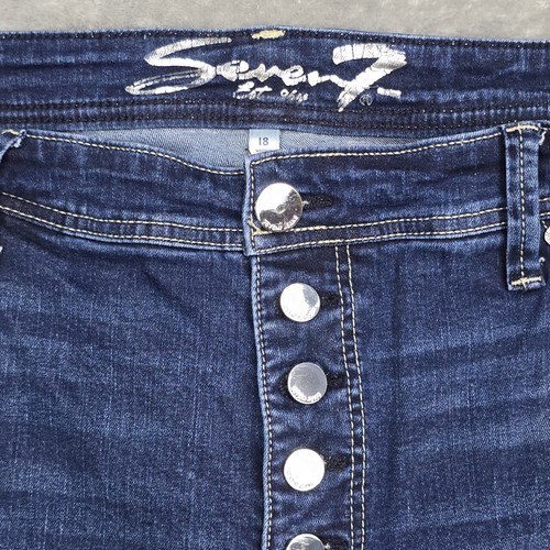 Seven7 Jeans Womens Size 18 Flare Dark Wash High Rise 36 x 30.5 Cut off at cuff - Picture 5 of 22