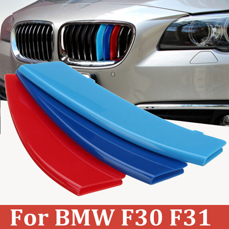 M Front Grille Grill Cover Strips Clip Trim For BMW F30 F31 3 Series Accessories