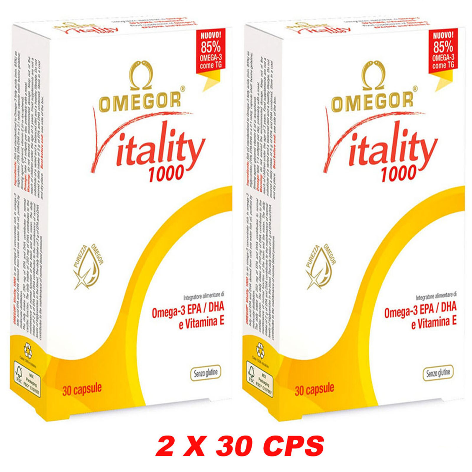 Omegor Vitality 1000 Integratore Alimentare Omega-3 (EPA + DHA , Vitamine  E) (60 perle) | Acquisti Online su eBay