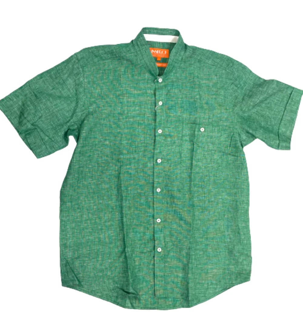 Inserch SS716-161 Short Sleeve Linen Shirt TR-Green