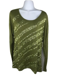 green sequin long sleeve top
