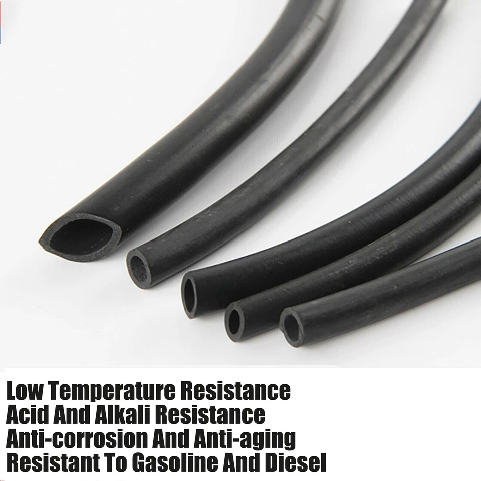 Tubo de goma flúor negro manguera de combustible motor gasolina, línea de aceite tubo de combustible ID 2 ~ 32 mm - Imagen 2 de 4