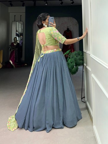 Indian Lehenga Choli Wedding Party Fabulous Designer Bollywood Ethnic Bridal - Picture 4 of 7
