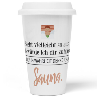 Sieht so aus, als würde ich zuhören. In Wahrheit denke an Sauna 10201001448