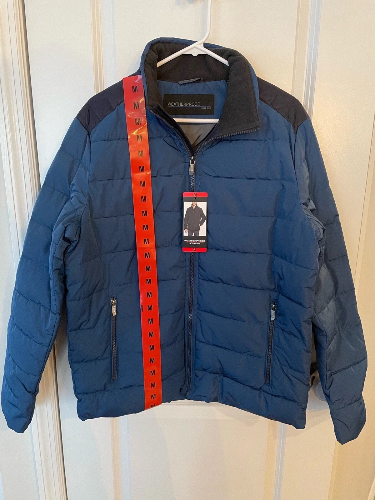 Mens Weatherproof Jacket Ultra Luxe Coat Blue Medium M