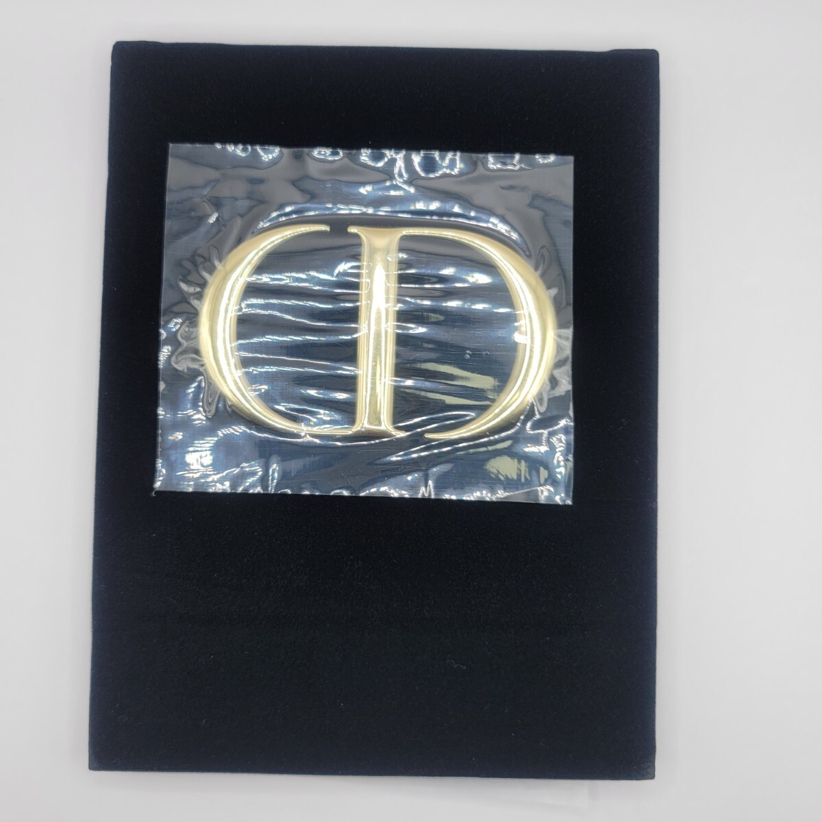 Dior ミラー ベロア素材 Christian Dior Foldable Mirror Black Gold Logo Velour Novelty no
