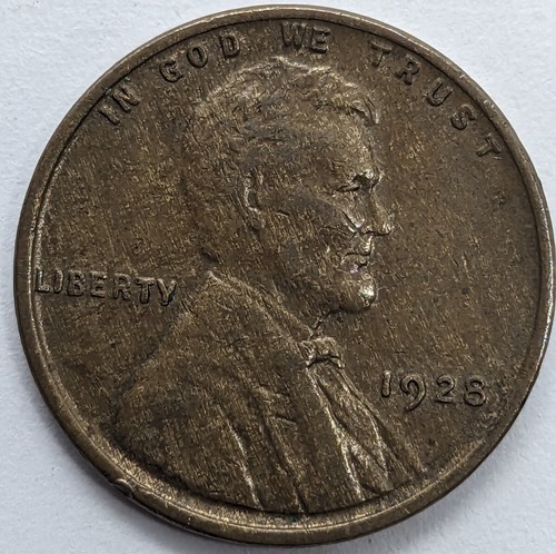1928 - P - Lincoln Wheat Cent Penny - Mixed Alloy Woody - Higher Grade S402 - Picture 7 of 8
